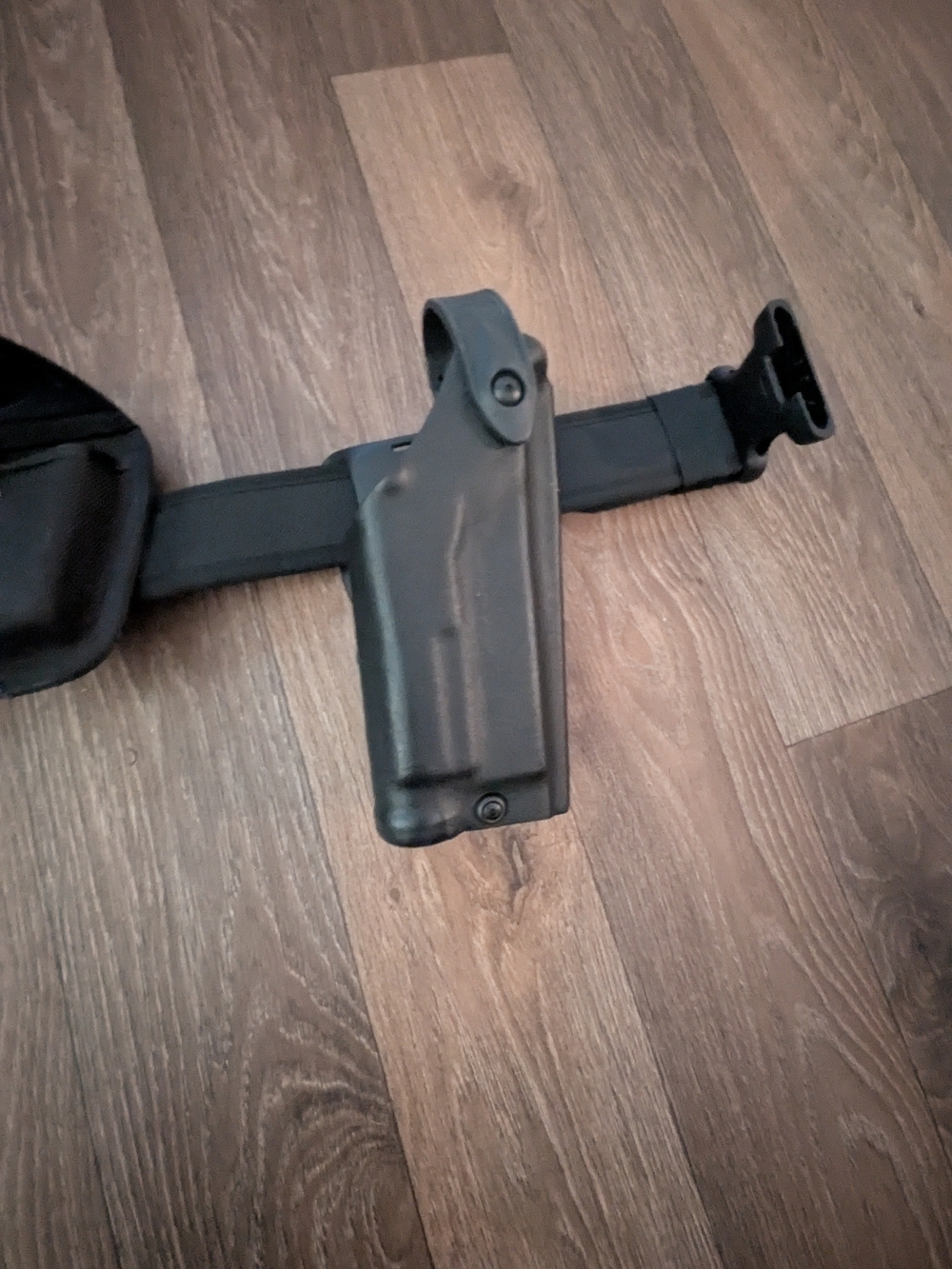 Black Tactical Duty Belt with Holster and Pouches - Picture 2 of 6
